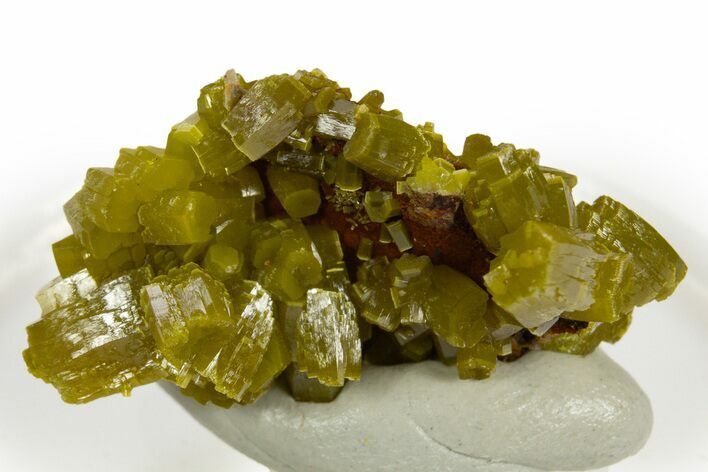 Lustrous Apple-Green Pyromorphite Crystal Cluster - China #330118